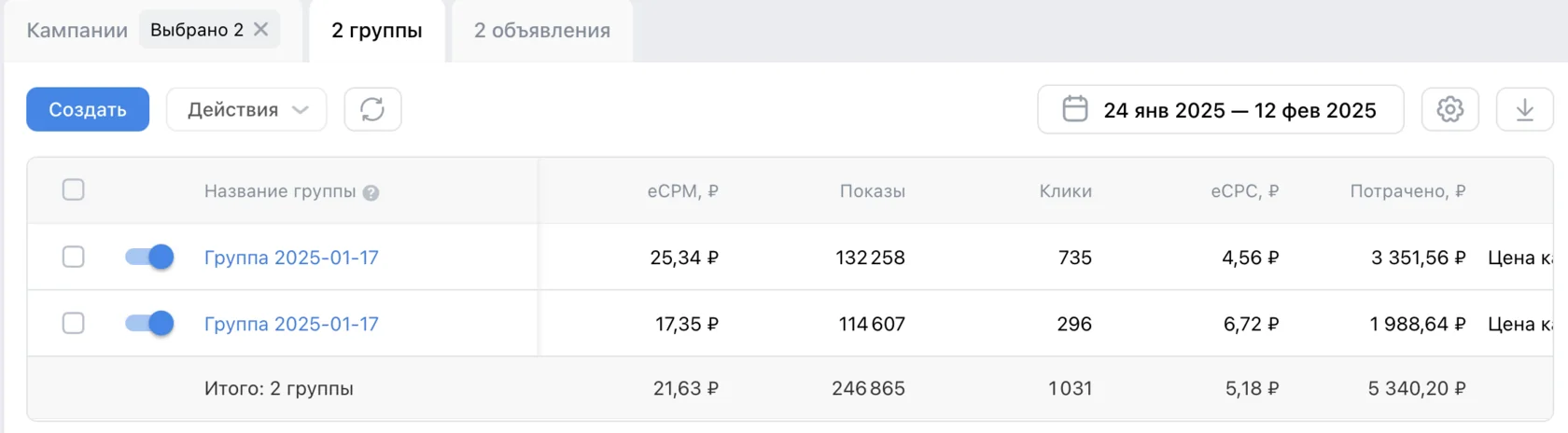Фрагмент финансовой таблицы отеля по месяцам